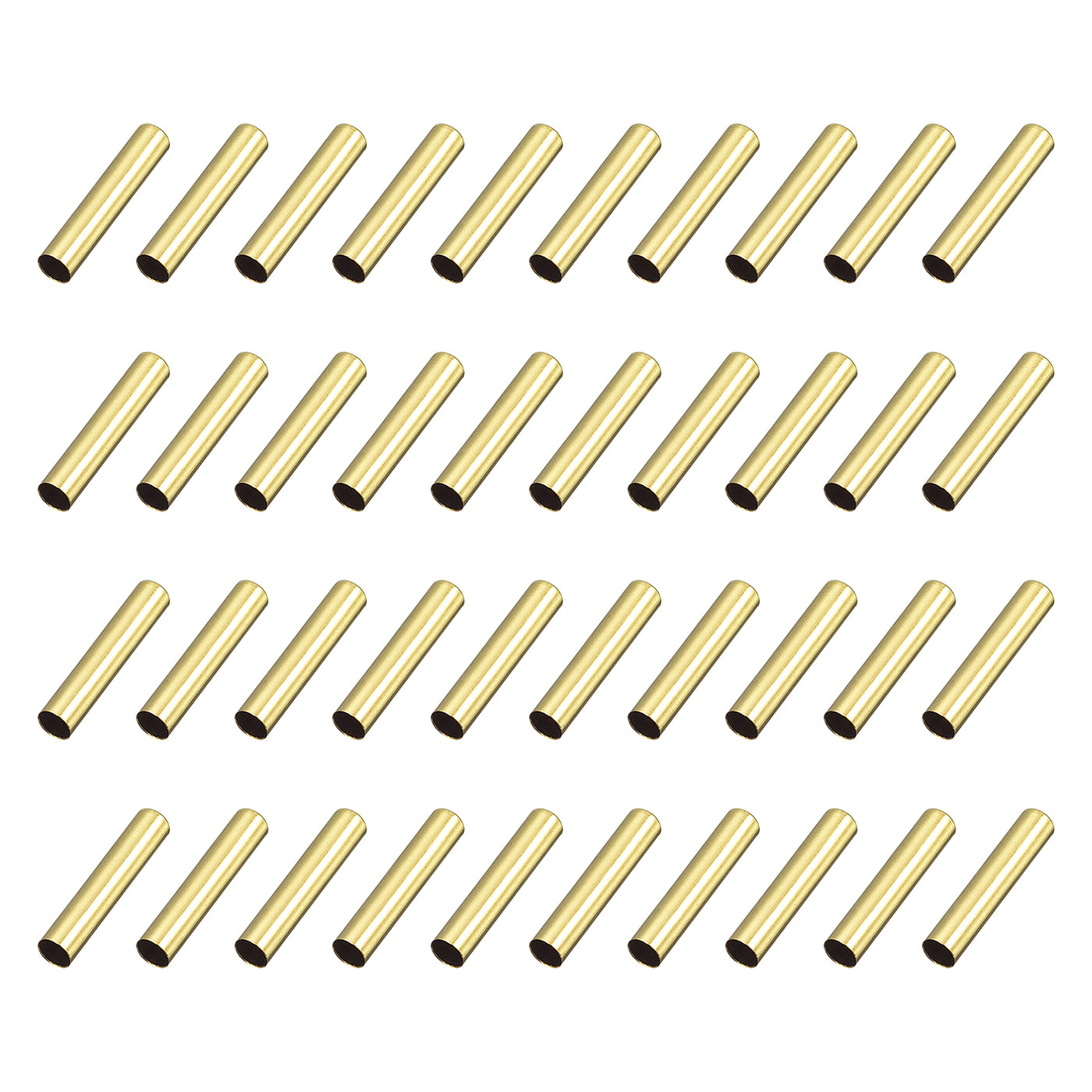 uxcell Uxcell 40Pcs 4x22mm Metal Shoelace Tips Column Shoelace Repair Cords End Tips Gold