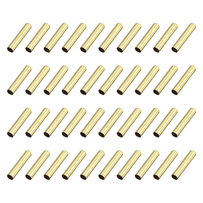 Harfington Uxcell 40Pcs 4x22mm Metal Shoelace Tips Column Shoelace Repair Cords End Tips Gold