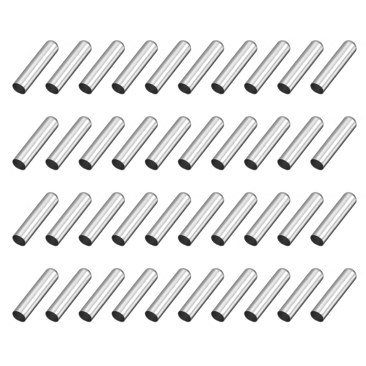 uxcell Uxcell 40Pcs 4.5x22mm Metal Shoelace Tips Column Shoelace Repair Cords End Tips Silver