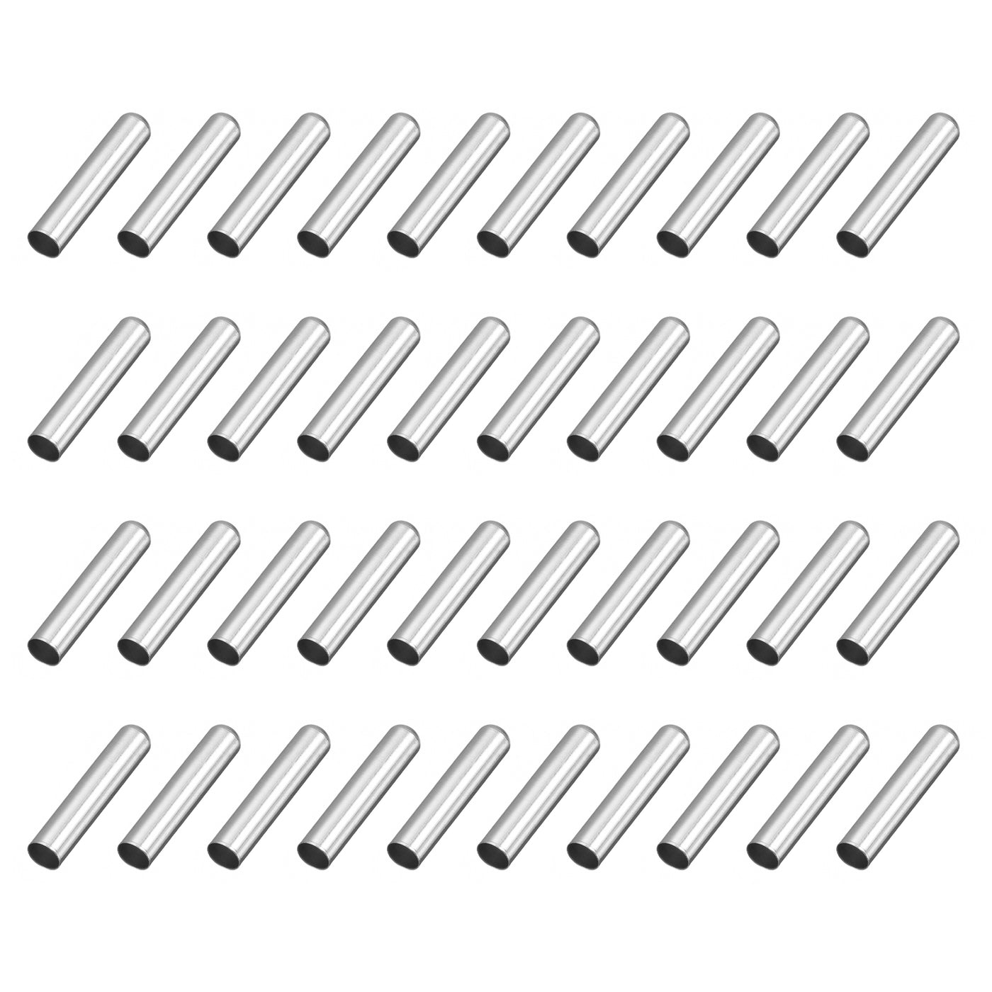 uxcell Uxcell 40Pcs 4.5x24mm Metal Shoelace Tips Column Shoelace Repair Cords End Tips Silver