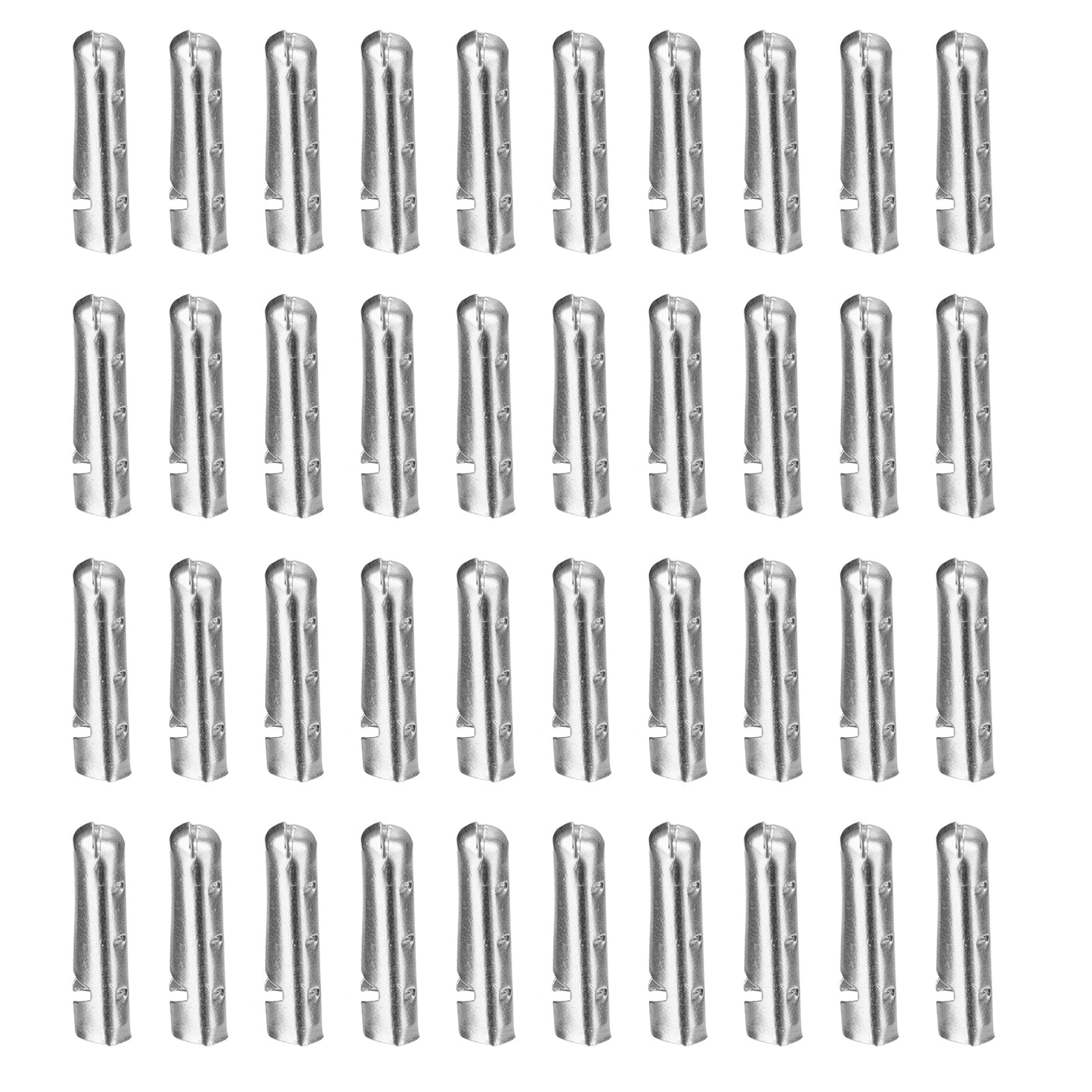 uxcell Uxcell 40Pcs 3.2x16mm Metal Shoelace Tips Open Mouth Shoelace Repair Cords End Silver