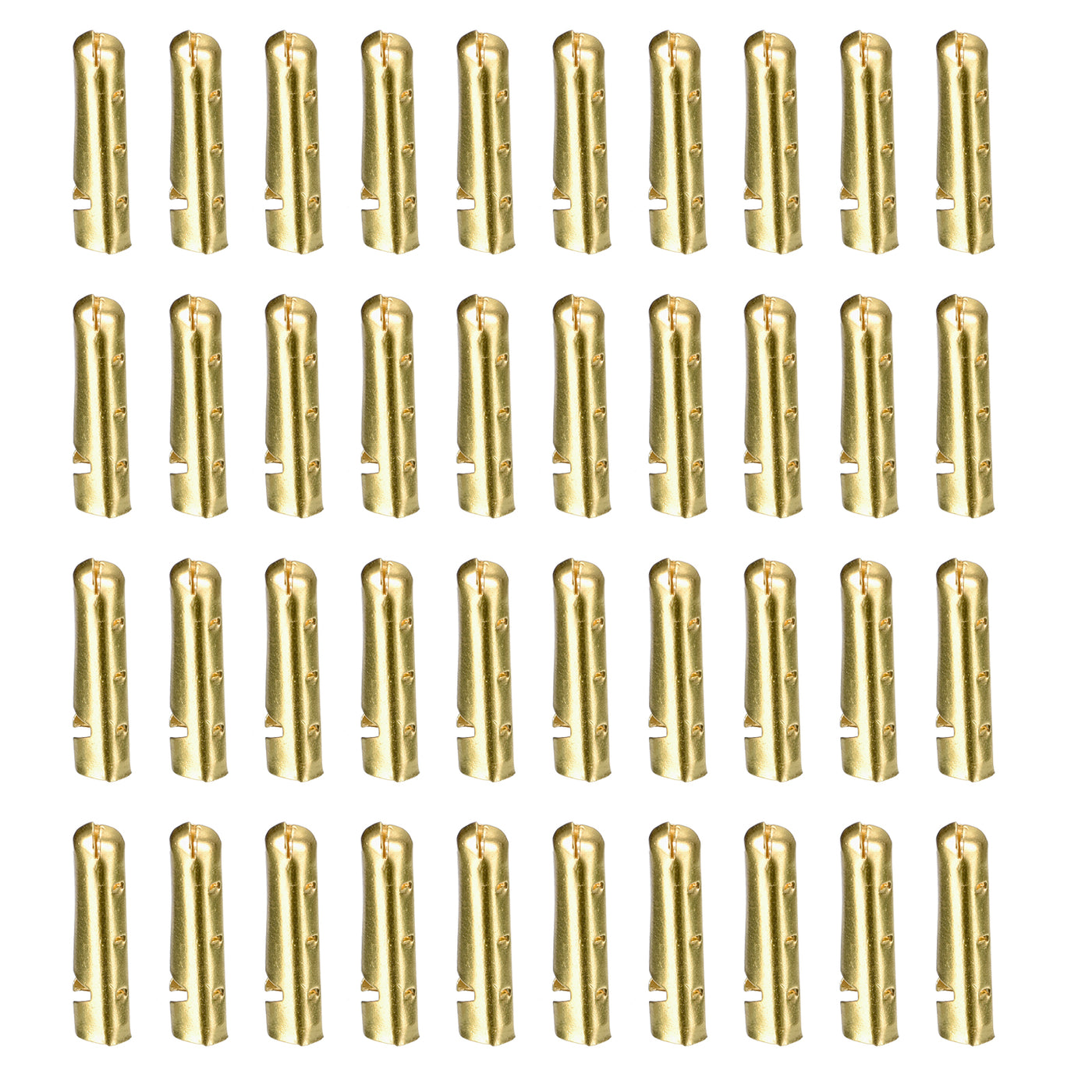 uxcell Uxcell 40Pcs 3.2x16mm Metal Shoelace Tips Open Mouth Shoelace Repair Cords End Gold