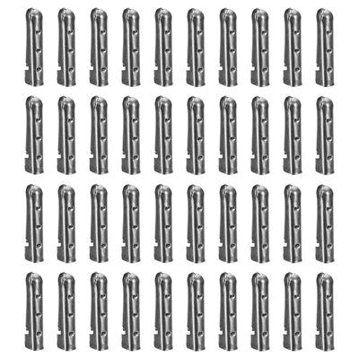 Harfington Uxcell 40Pcs 3.2x16mm Metal Shoelace Tips Open Mouth Shoelace Repair Cords End Black