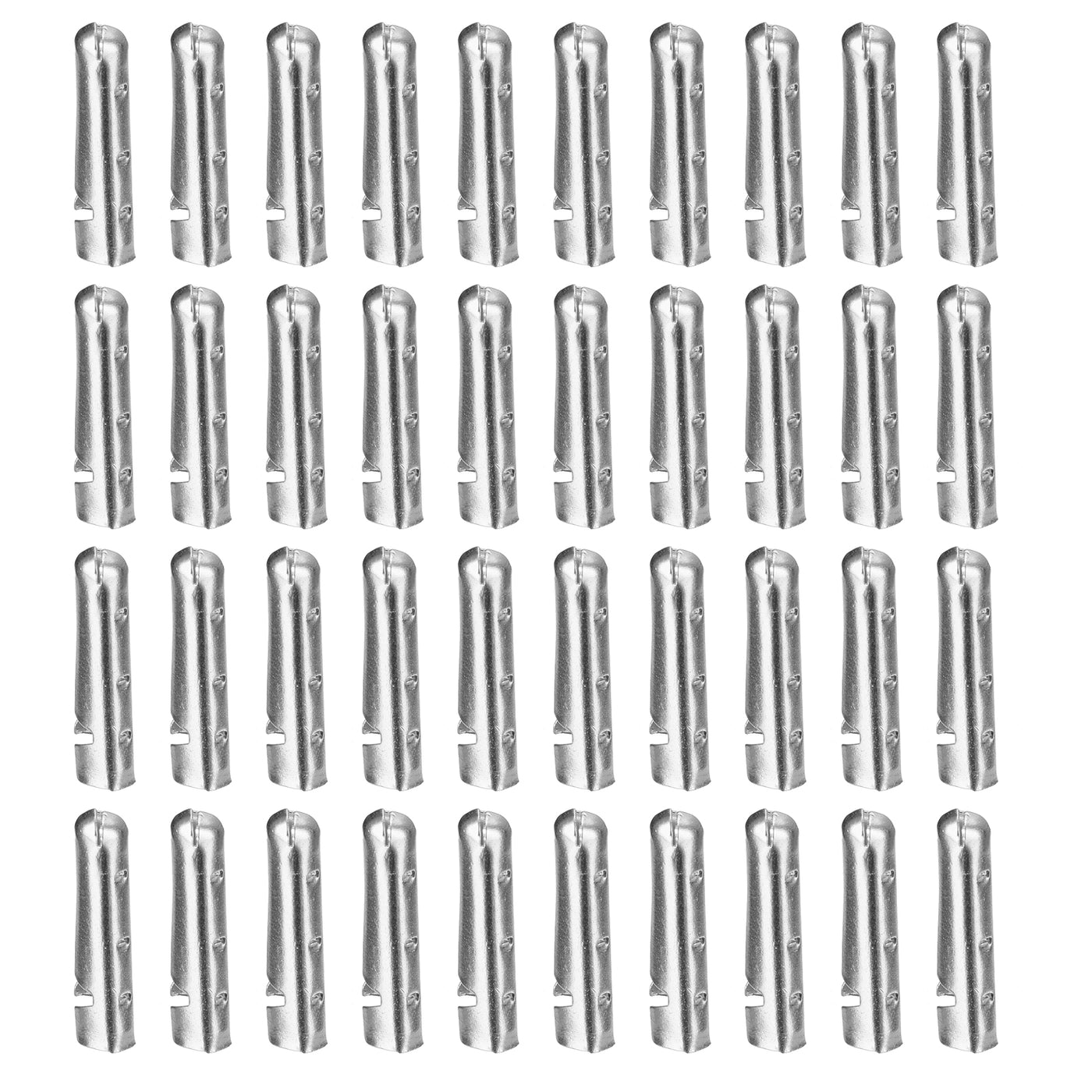 uxcell Uxcell 40Pcs 3.2x18mm Metal Shoelace Tips Open Mouth Shoelace Repair Cords End Silver