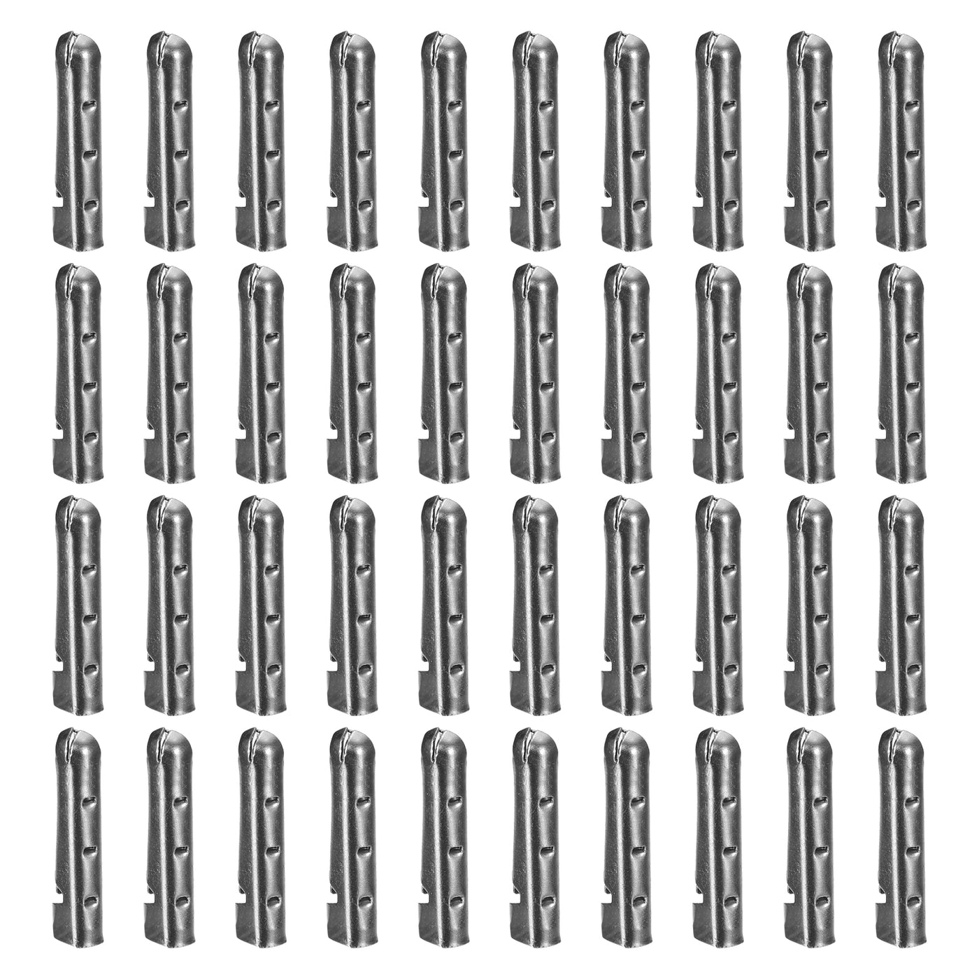 uxcell Uxcell 40Pcs 3.2x18mm Metal Shoelace Tips Open Mouth Shoelace Repair Cords End Black