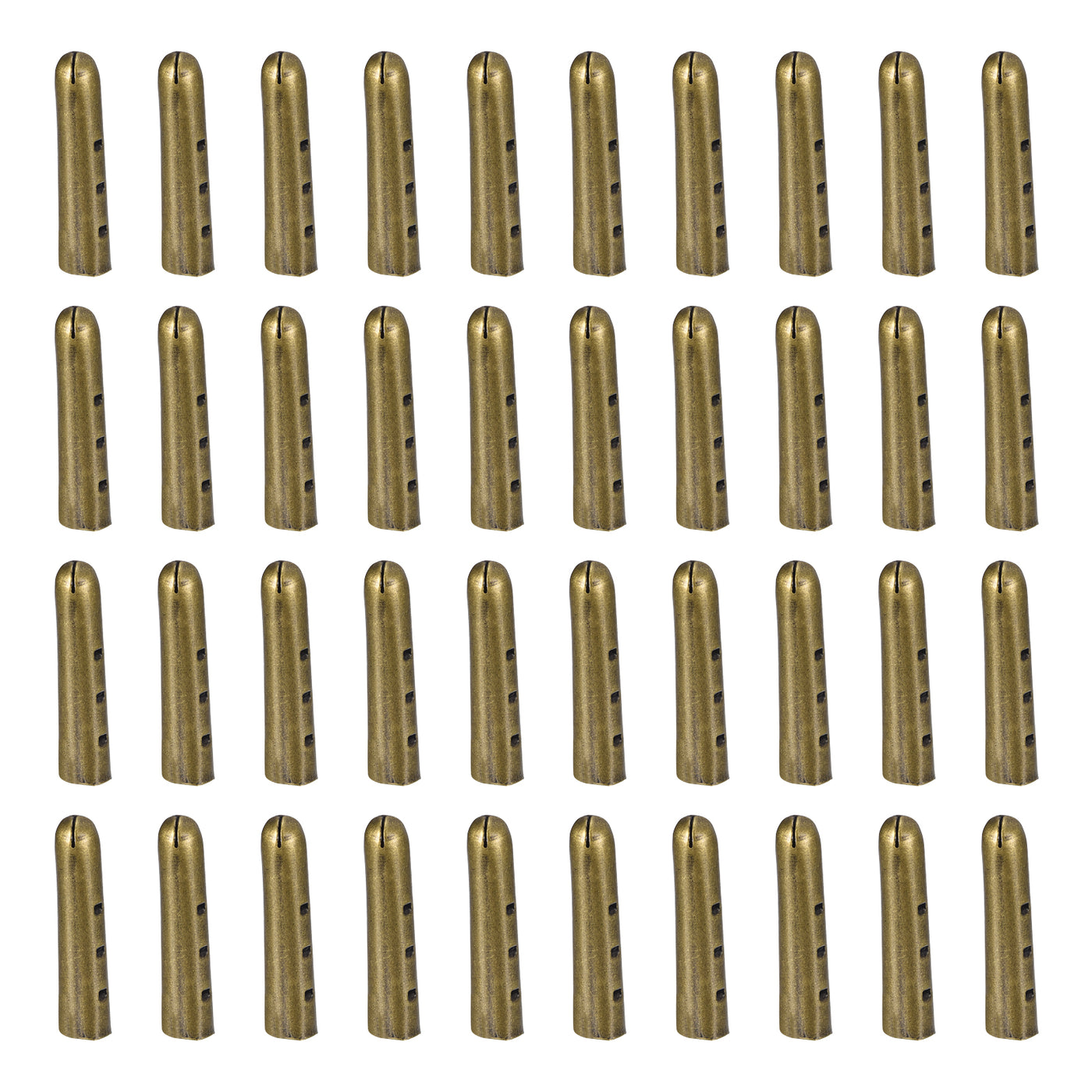 uxcell Uxcell 40Pcs 3.7x20mm Metal Shoelace Tips Open Mouth Shoelace Repair Cords End Bronze