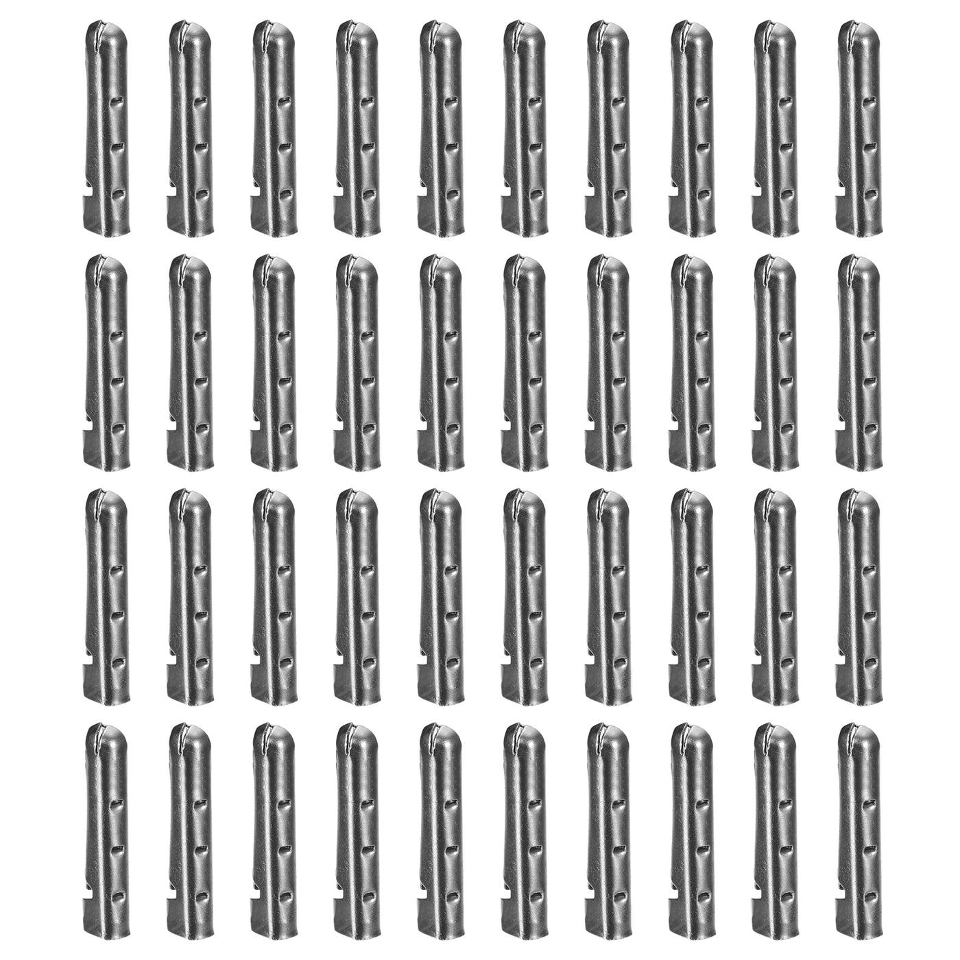 uxcell Uxcell 40Pcs 3.7x20mm Metal Shoelace Tips Open Mouth Shoelace Repair Cords End Black