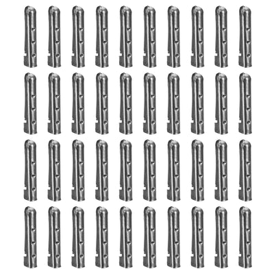 Harfington Uxcell 40Pcs 3.7x20mm Metal Shoelace Tips Open Mouth Shoelace Repair Cords End Black