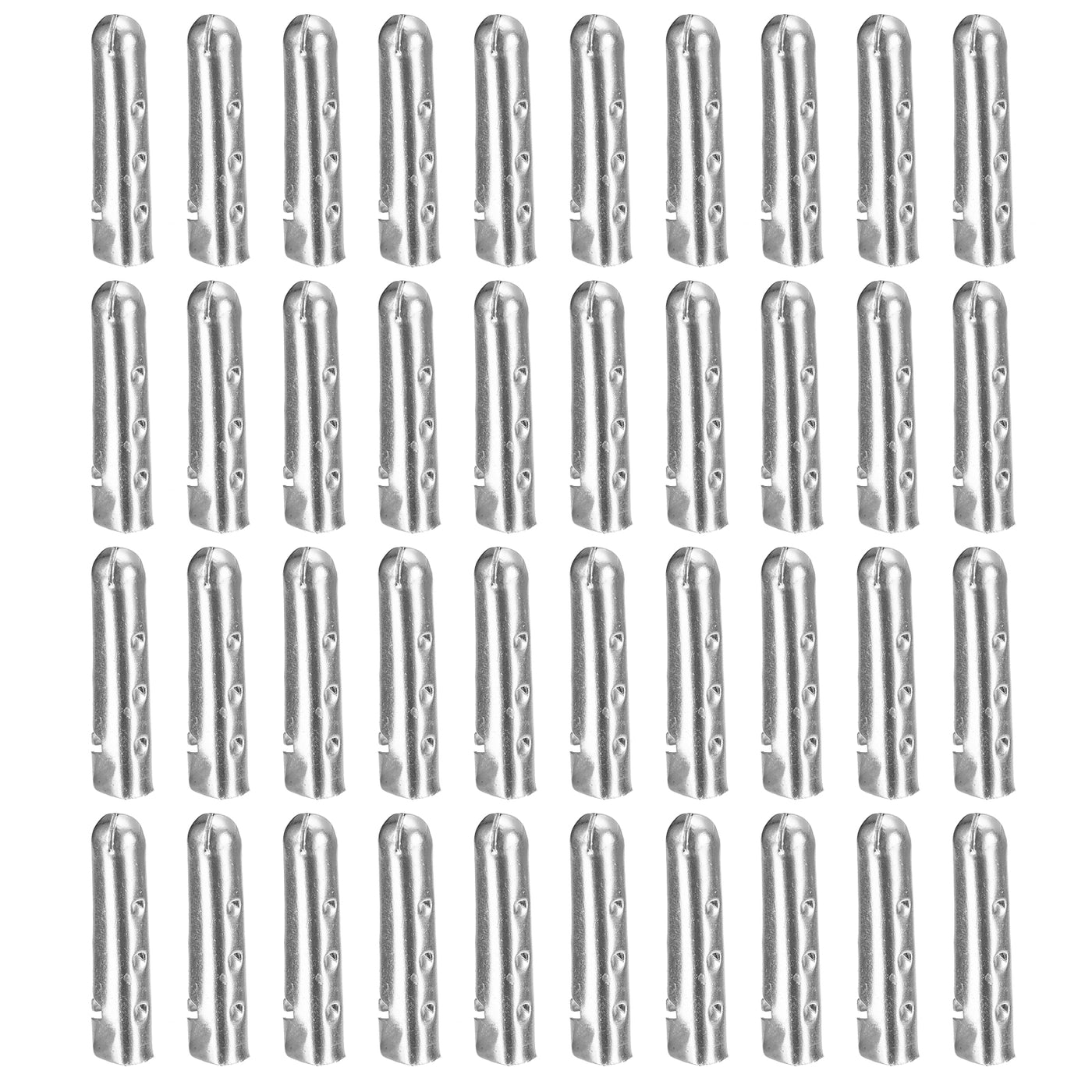 uxcell Uxcell 40Pcs 4x18mm Metal Shoelace Tips Open Mouth Shoelace Repair Cords End Silver