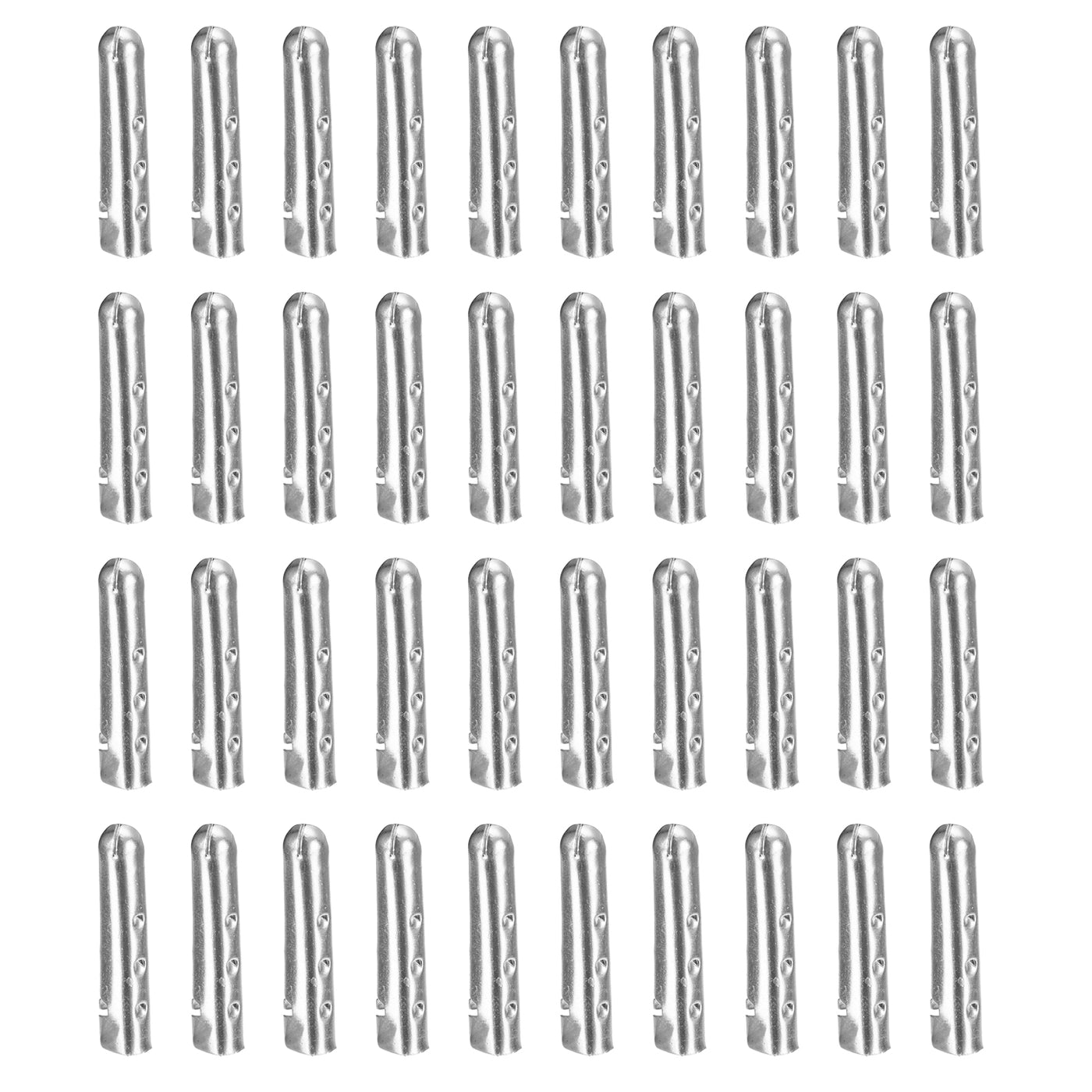 uxcell Uxcell 40Pcs 4x20mm Metal Shoelace Tips Open Mouth Shoelace Repair Cords End Silver