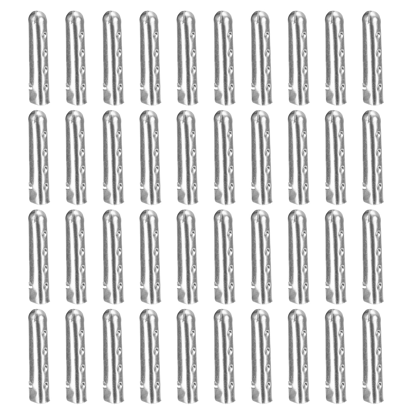 uxcell Uxcell 40Pcs 4x22mm Metal Shoelace Tips Open Mouth Shoelace Repair Cords End Silver