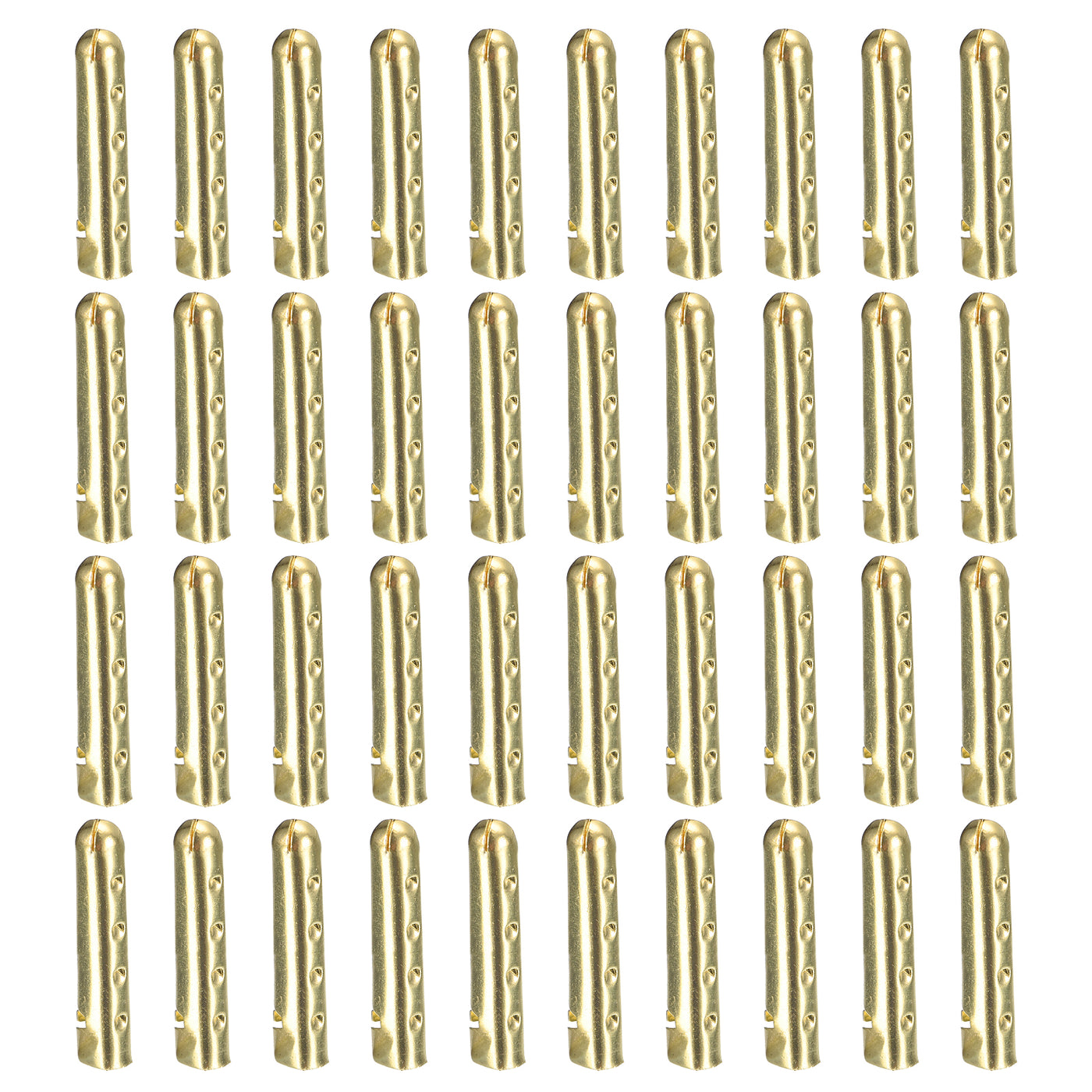 uxcell Uxcell 40Pcs 4x22mm Metal Shoelace Tips Open Mouth Shoelace Repair Cords End Gold