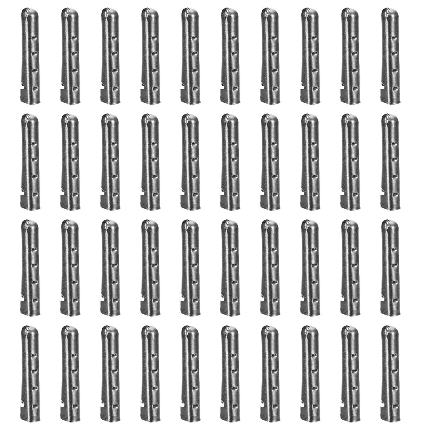 uxcell Uxcell 40Pcs 4x22mm Metal Shoelace Tips Open Mouth Shoelace Repair Cords End Black