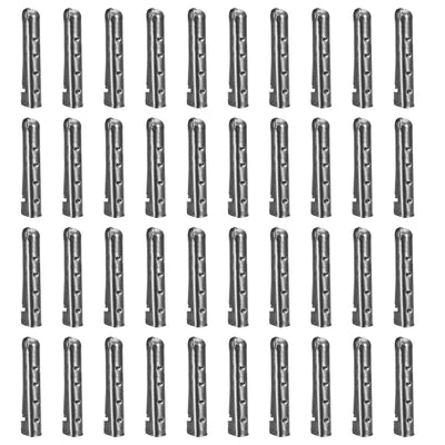 Harfington Uxcell 40Pcs 4x22mm Metal Shoelace Tips Open Mouth Shoelace Repair Cords End Black