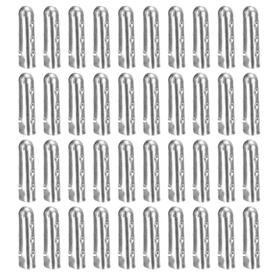 Harfington Uxcell 40Pcs 4.5x17mm Metal Shoelace Tips Open Mouth Shoelace Repair Cords End Silver