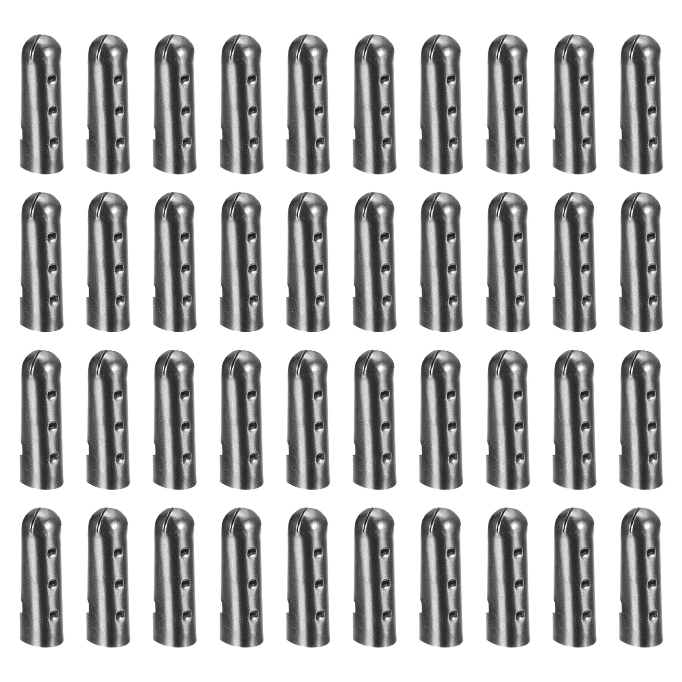 uxcell Uxcell 40Pcs 4.5x17mm Metal Shoelace Tips Open Mouth Shoelace Repair Cords End Black