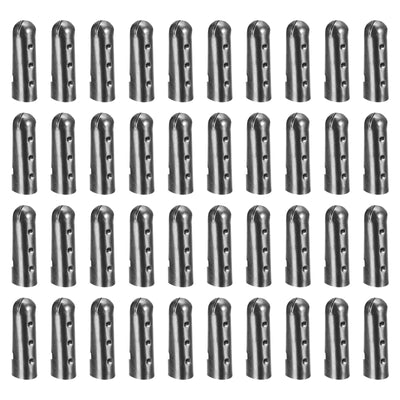 Harfington Uxcell 40Pcs 4.5x17mm Metal Shoelace Tips Open Mouth Shoelace Repair Cords End Black