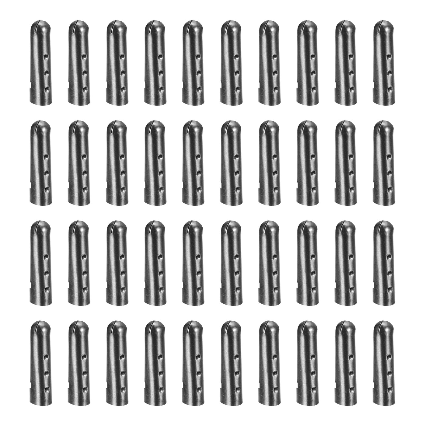 uxcell Uxcell 40Pcs 4.5x20mm Metal Shoelace Tips Open Mouth Shoelace Repair Cords End Black