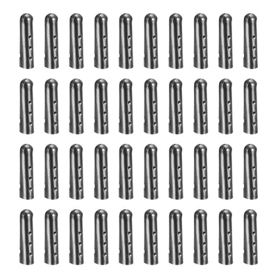 Harfington Uxcell 40Pcs 4.5x20mm Metal Shoelace Tips Open Mouth Shoelace Repair Cords End Black