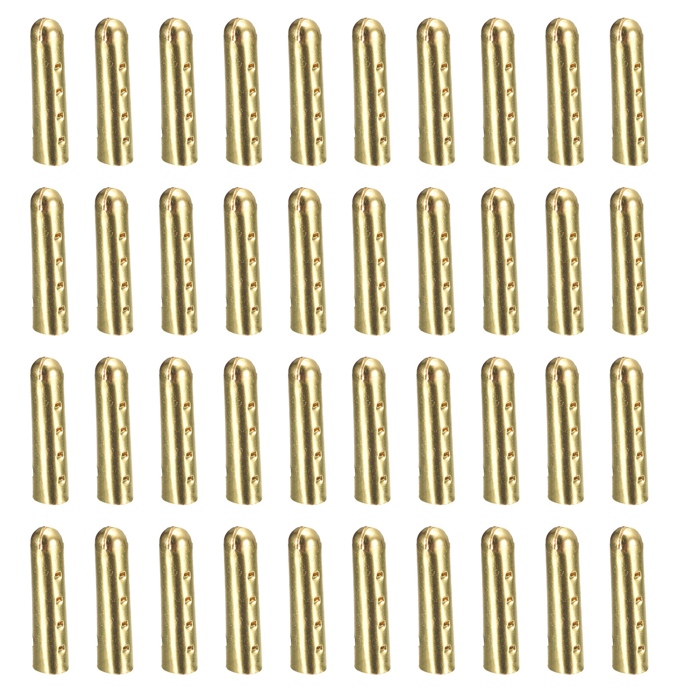 uxcell Uxcell 40Pcs 5x23mm Metal Shoelace Tips Open Mouth Shoelace Repair Cords End Gold