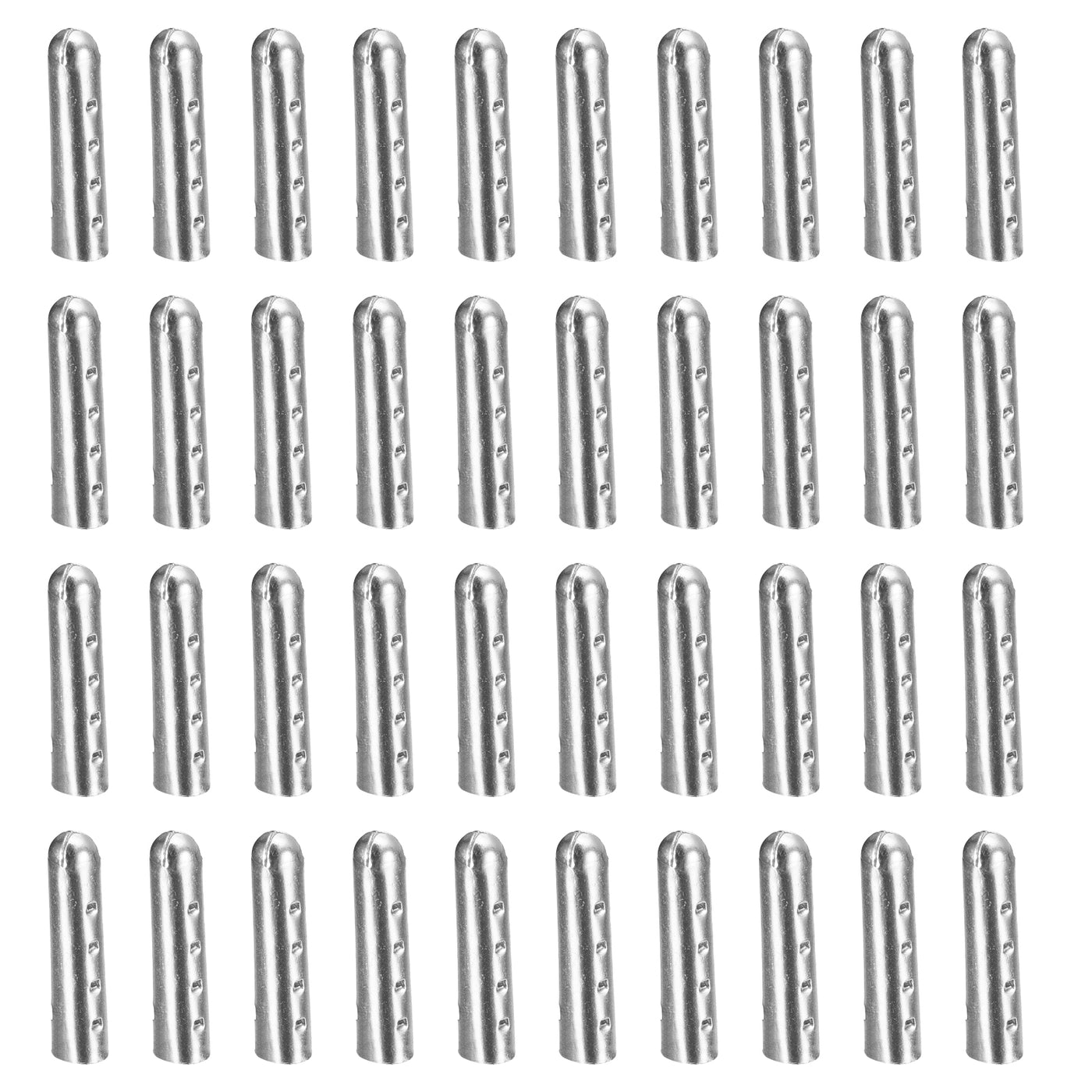 uxcell Uxcell 40Pcs 5.5x23mm Metal Shoelace Tips Open Mouth Shoelace Repair Cords End Silver