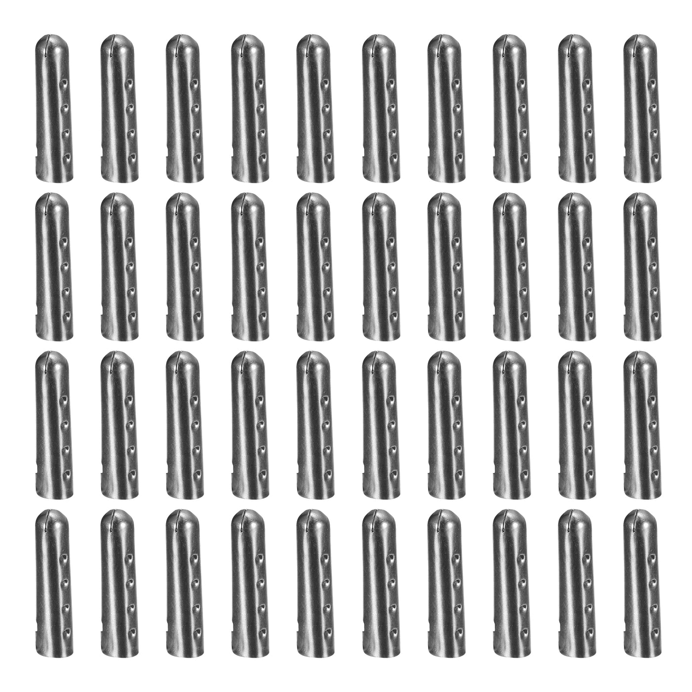 uxcell Uxcell 40Pcs 5.5x23mm Metal Shoelace Tips Open Mouth Shoelace Repair Cords End Black