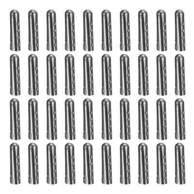 Harfington Uxcell 40Pcs 5.5x23mm Metal Shoelace Tips Open Mouth Shoelace Repair Cords End Black