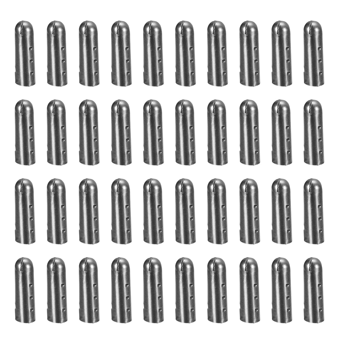 uxcell Uxcell 40Pcs 5.5x20mm Metal Shoelace Tips Open Mouth Shoelace Repair Cords End Black