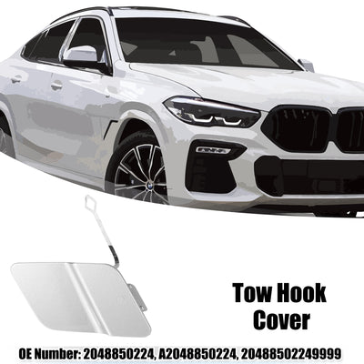 Harfington Front Bumper Tow Hook Cover Car Towing Hook Eye Hole Cover Fit for Mercedes Benz X204 GLK250 - Pack of 1 Silver Tone