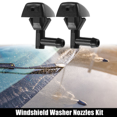 Harfington Front Windshield Wiper Washer Nozzle Spray Jet Fit for Volvo S60 for Volvo V70 - Pack of 2 Black