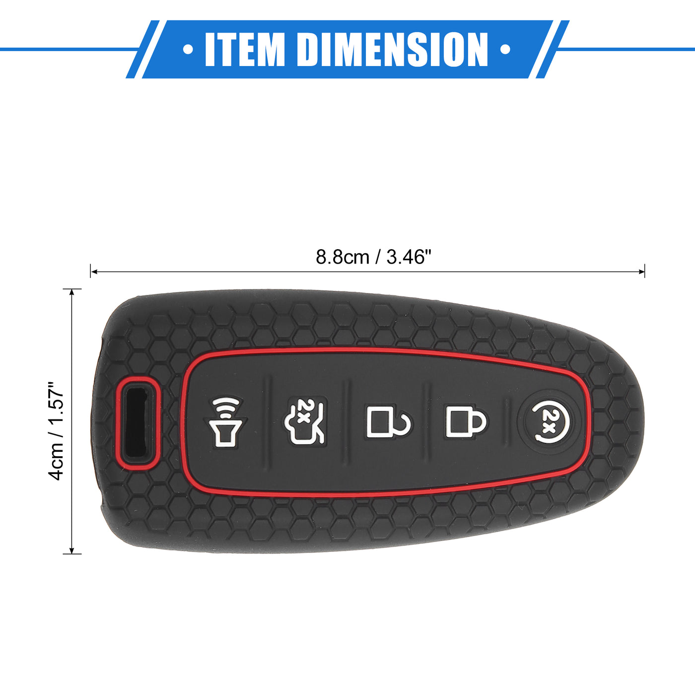 VekAuto 2 Pcs 5 Button Smart Remote Key Shell Compatible for Ford CMAX 2013-2018, Protector Silicone Black