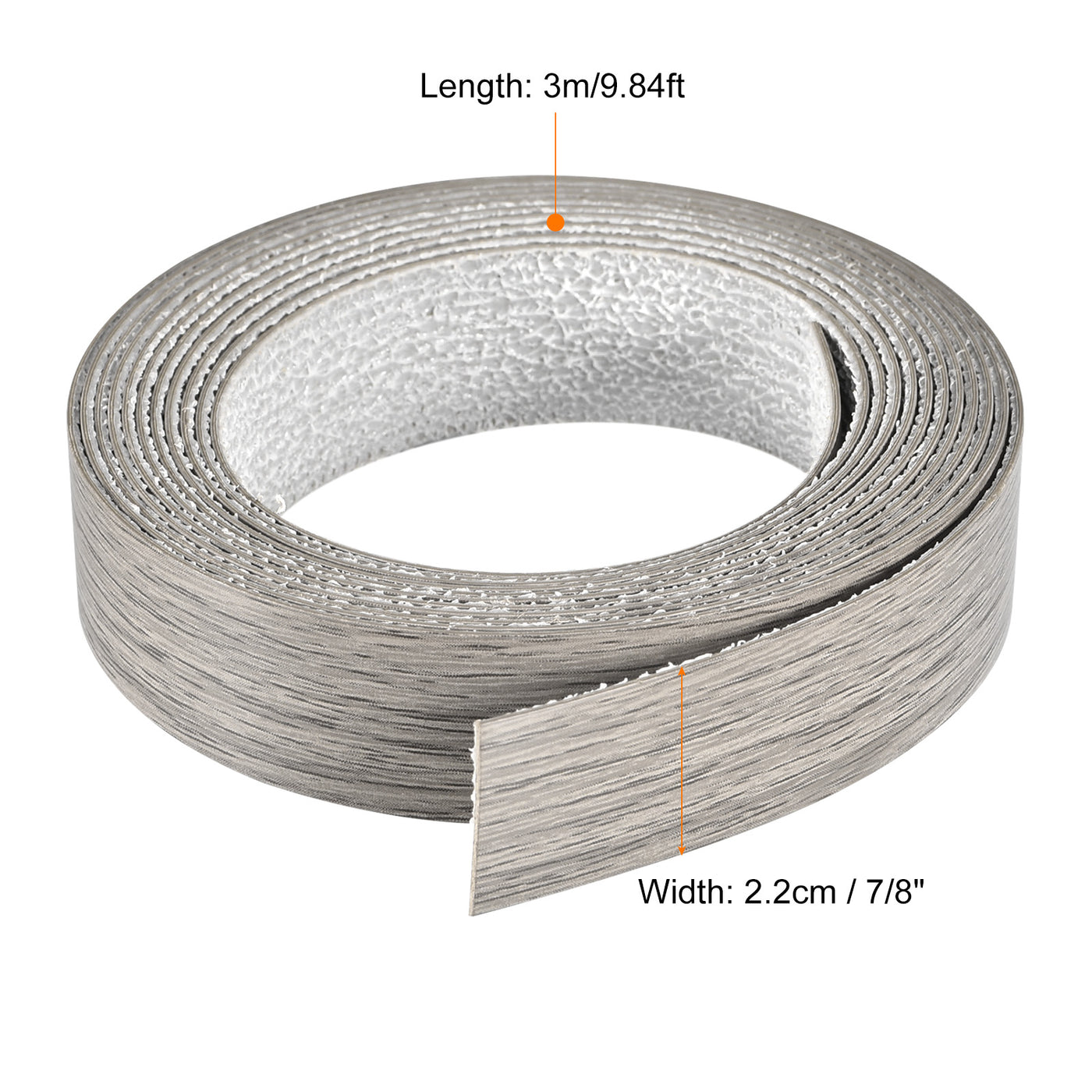 uxcell Uxcell Edge Banding, 7/8 Inch x 9.84ft Pre-Glued Veneer Edging for Furniture Gray Oak