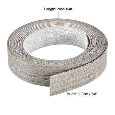 Harfington Uxcell Edge Banding, 7/8 Inch x 9.84ft Pre-Glued Veneer Edging for Furniture Gray Oak