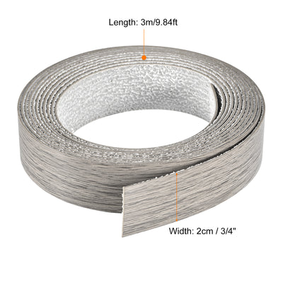 Harfington Uxcell Edge Banding, 3/4 Inch x 9.84ft Pre-Glued Veneer Edging for Furniture Brown Oak