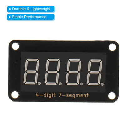 Harfington 0.36" 4 Digit LED Display Module, 5V Common Cathode LED Display Digital Tube with 4 Pin Wires for Electronic Driver Board 1.6 x 0.9 x 0.6 Inch Red