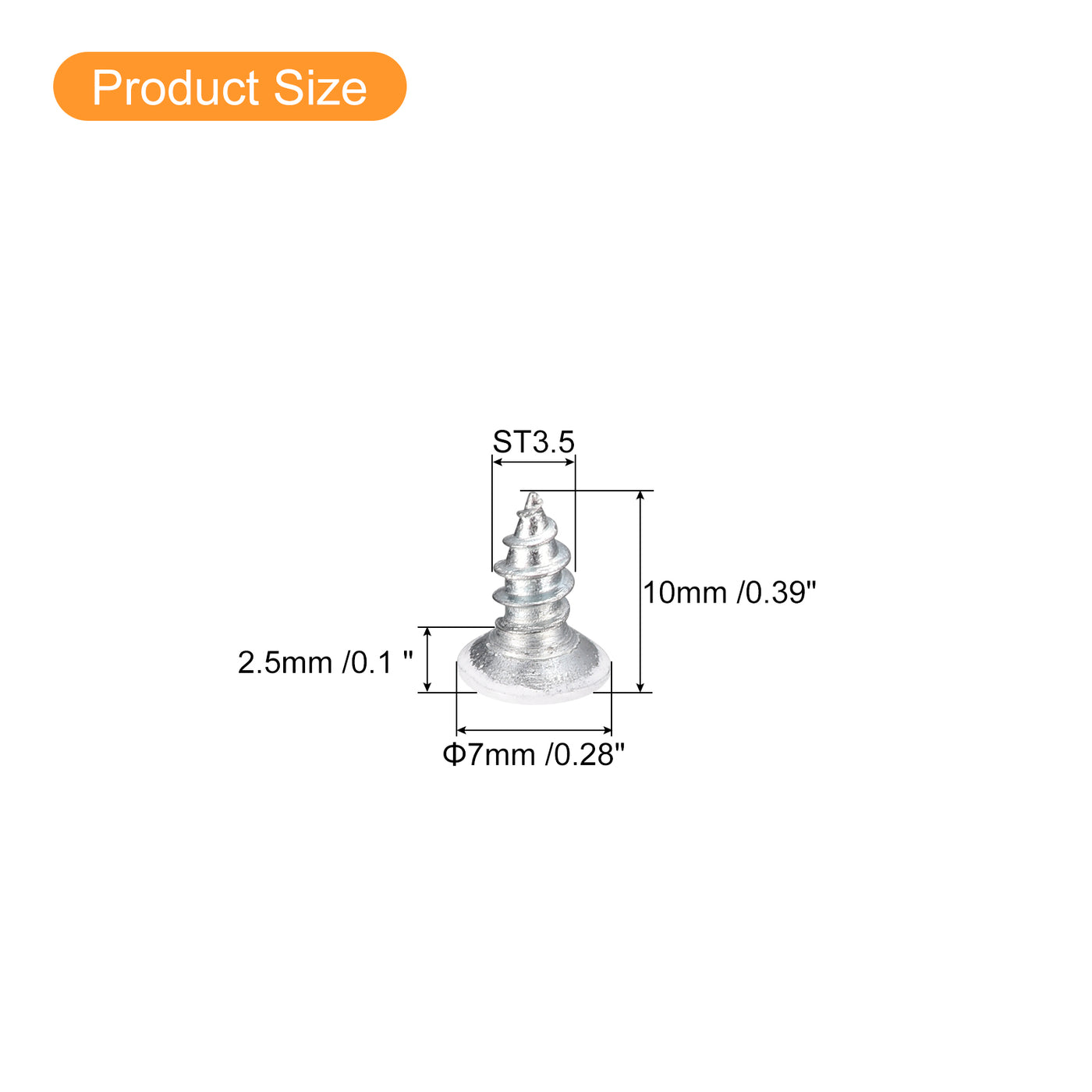 uxcell Uxcell ST3.5x10mm White Self Tapping Screws, 100pcs Flat Head Phillips Wood Screws