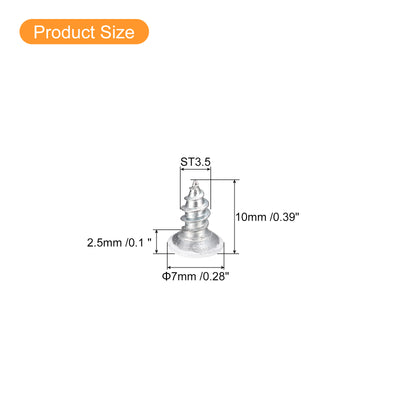 Harfington Uxcell ST3.5x10mm White Self Tapping Screws, 100pcs Flat Head Phillips Wood Screws