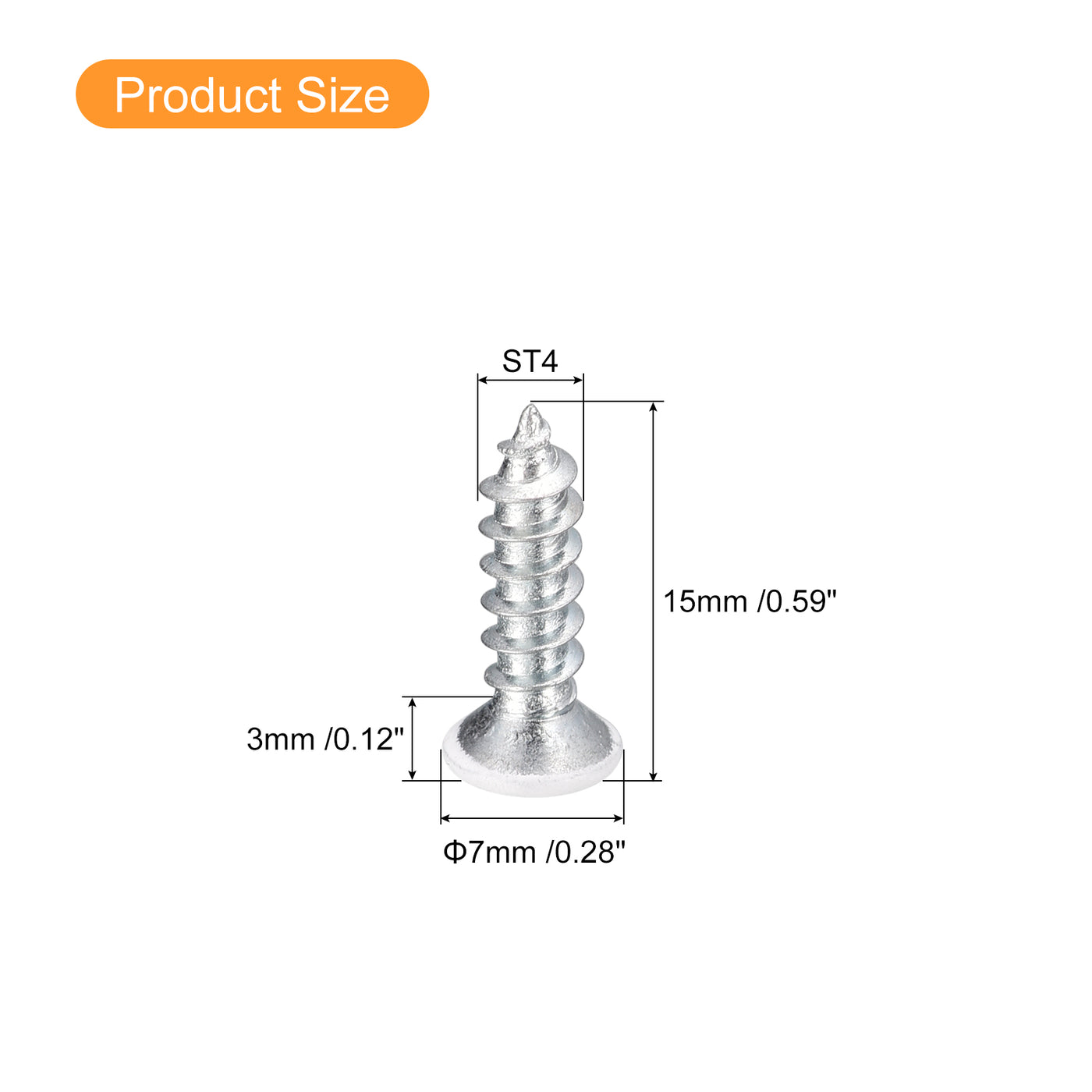 uxcell Uxcell ST4x15mm 25Stk Weiß Schrauben Selbstschneidend Schrauben Weiß Schrauben Selbstschneidend Schrauben Flach Kopf Kreuzschlitz Holz Schrauben für Holzarbeiten