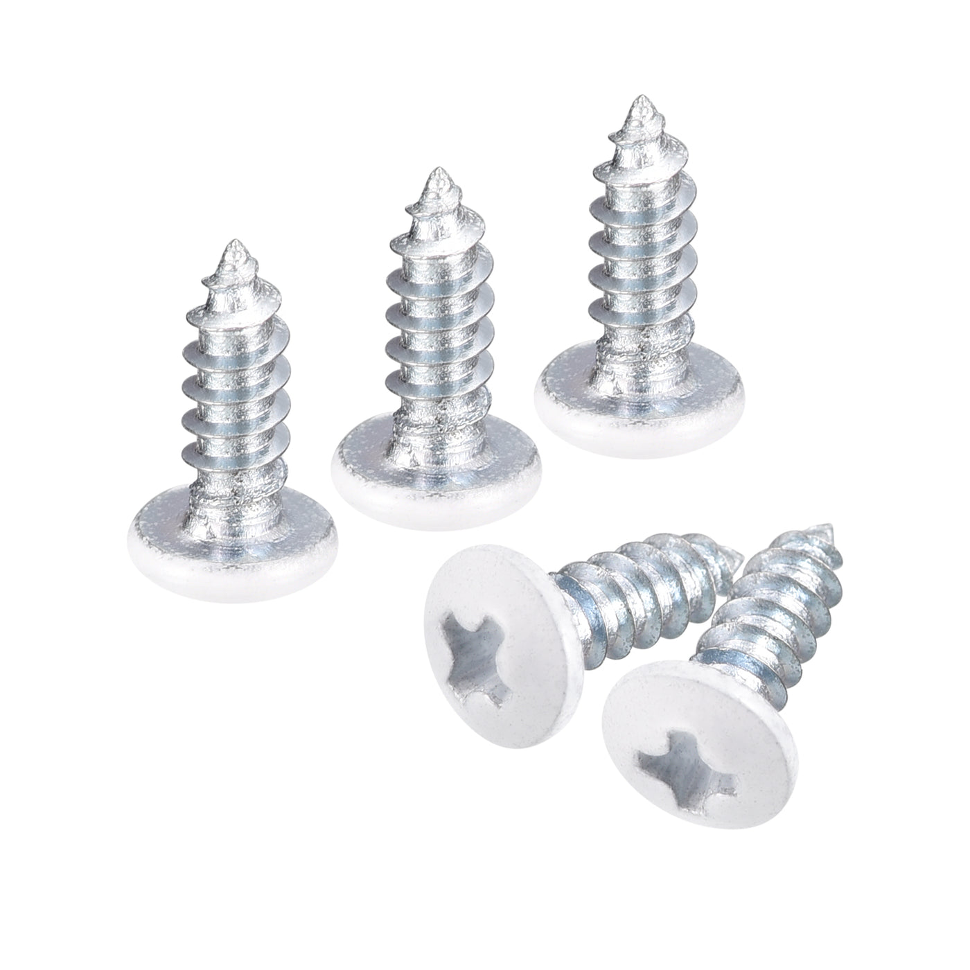 uxcell Uxcell ST2x8mm White Screws Self Tapping Screws, 100pcs Pan Head Phillips Screws