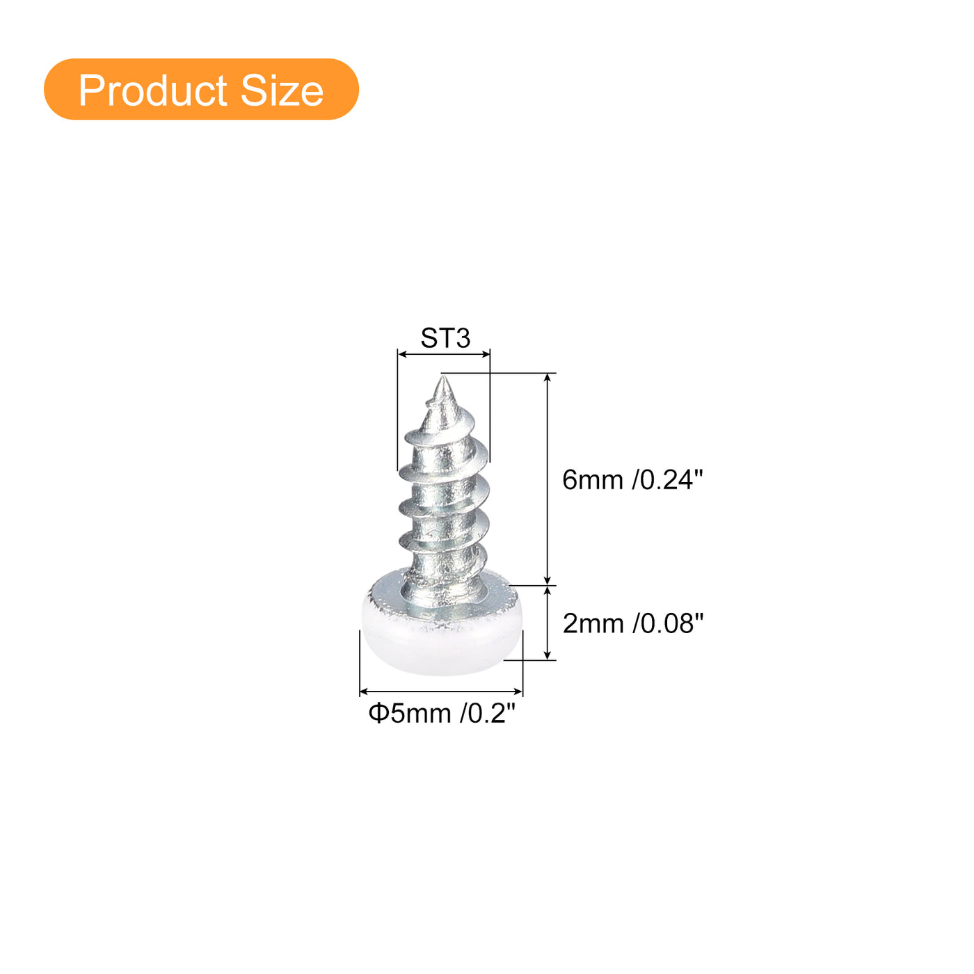 uxcell Uxcell ST3x6mm 100Stk Weiß Schrauben Selbstschneidend Schrauben Weiß Schrauben Selbstschneidend Schrauben Pfanne Kopf Kreuzschlitz Holz Schrauben für Holzarbeiten