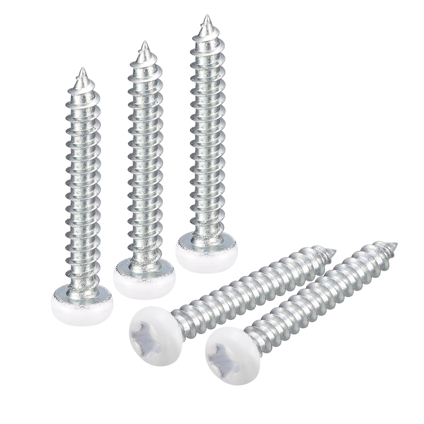 uxcell Uxcell ST3x20mm White Screws Self Tapping Screws, 100pcs Pan Head Phillips Screws