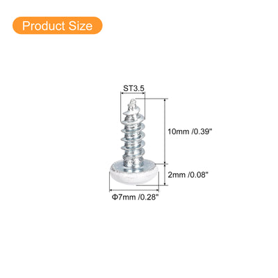 Harfington Uxcell ST3.5x10mm 50Stk Weiß Schrauben Selbstschneidend Schrauben Weiß Schrauben Selbstschneidend Schrauben Pfanne Kopf Kreuzschlitz Holz Schrauben für Holzarbeiten