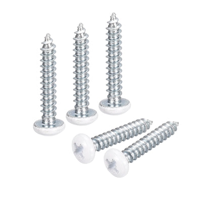 Harfington Uxcell ST3.5x20mm White Screws Self Tapping Screws, 50pcs Pan Head Phillips Screws