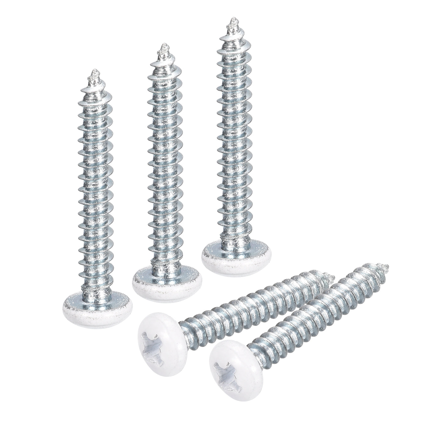 uxcell Uxcell ST3.5x25mm White Screws Self Tapping Screws, 100pcs Pan Head Phillips Screws