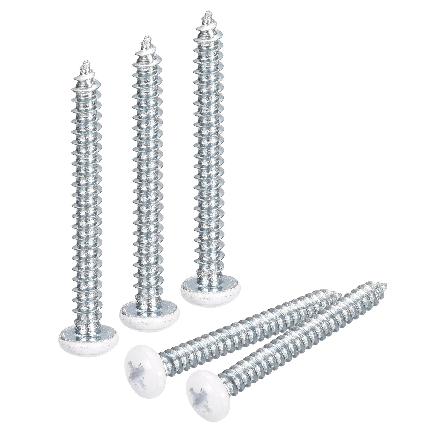 uxcell Uxcell ST3.5x32mm White Screws Self Tapping Screws, 50pcs Pan Head Phillips Screws