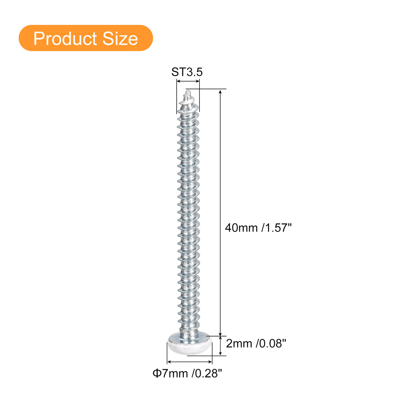 uxcell Uxcell ST3.5x40mm 100Stk Weiß Schrauben Selbstschneidend Schrauben Weiß Schrauben Selbstschneidend Schrauben Pfanne Kopf Kreuzschlitz Holz Schrauben für Holzarbeiten