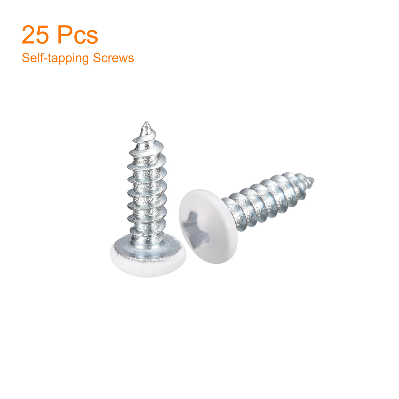 uxcell Uxcell ST4x14mm White Screws Self Tapping Screws, 25pcs Pan Head Phillips Screws