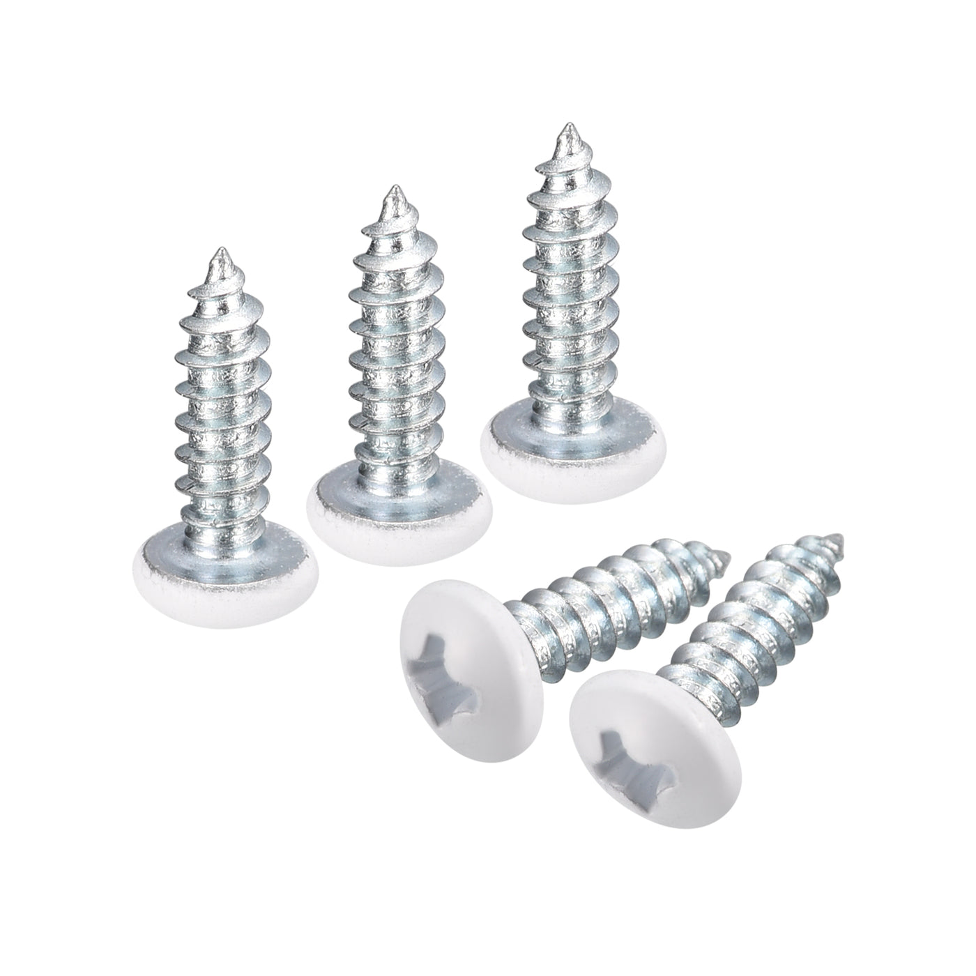 uxcell Uxcell ST4x14mm White Screws Self Tapping Screws, 25pcs Pan Head Phillips Screws