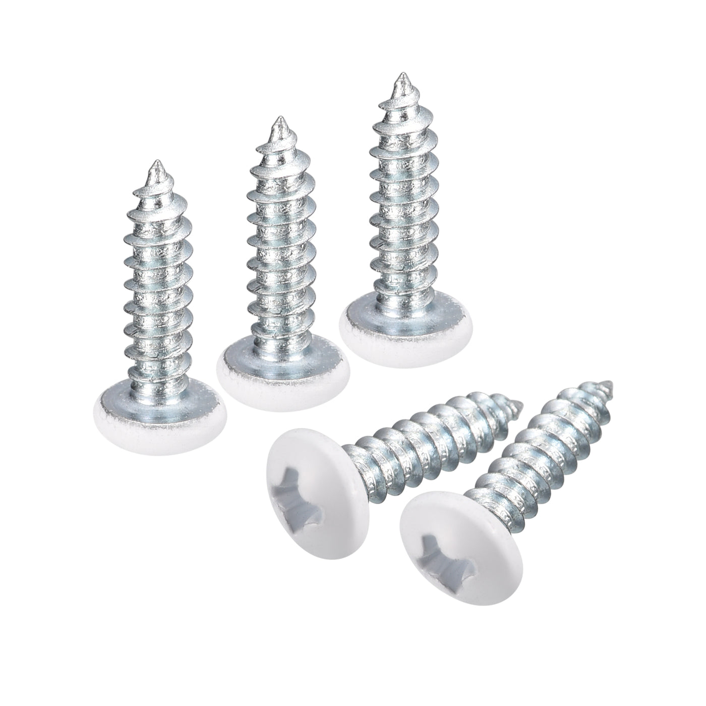 uxcell Uxcell ST4x16mm White Screws Self Tapping Screws, 25pcs Pan Head Phillips Screws