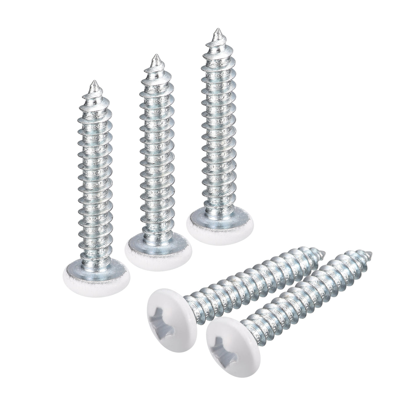 uxcell Uxcell ST4x25mm White Screws Self Tapping Screws, 50pcs Pan Head Phillips Screws